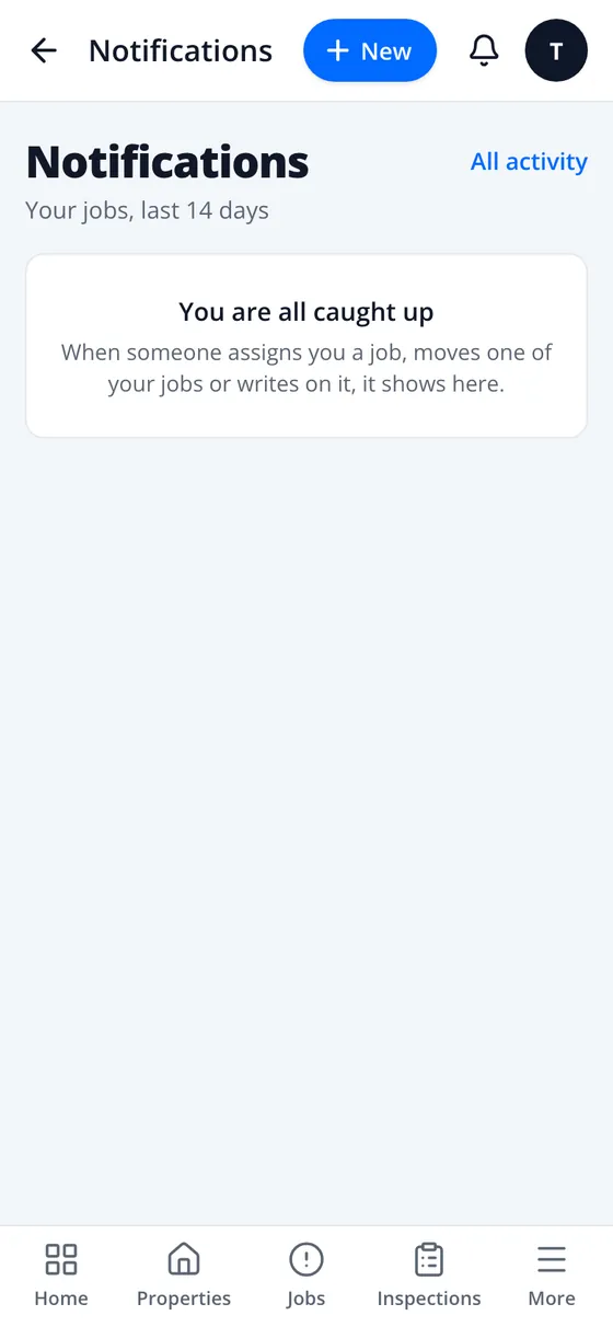 Notifications: you are all caught up